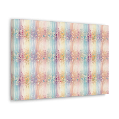 Floral Stripes Canvas Gallery Wrap