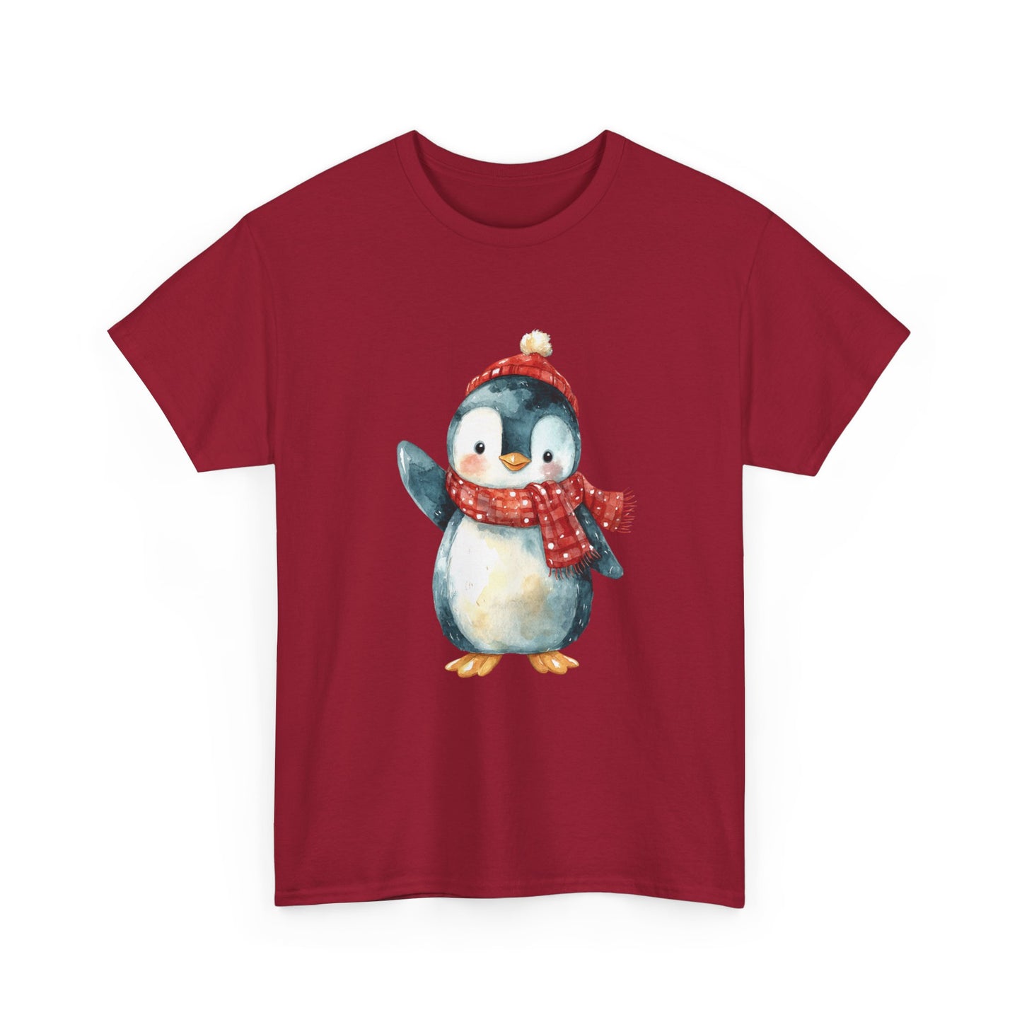 Festive Penguin Unisex Heavy Cotton Tee
