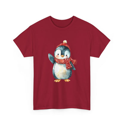 Festive Penguin Unisex Heavy Cotton Tee