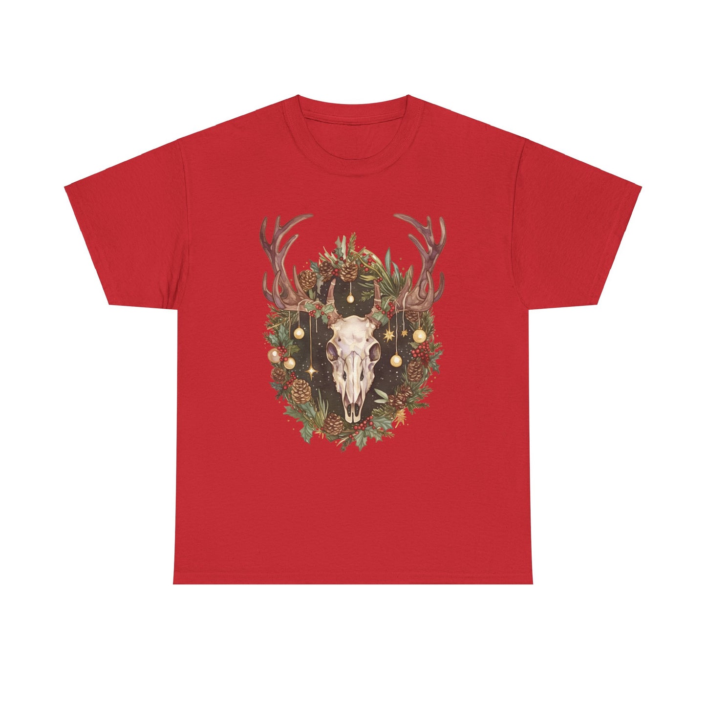 Reindeer Skull Unisex Heavy Cotton Tee