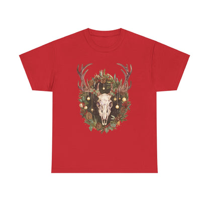 Reindeer Skull Unisex Heavy Cotton Tee