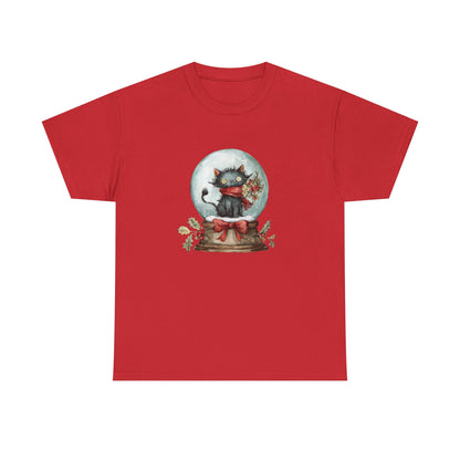 Snowglobe Cat Unisex Heavy Cotton Tee