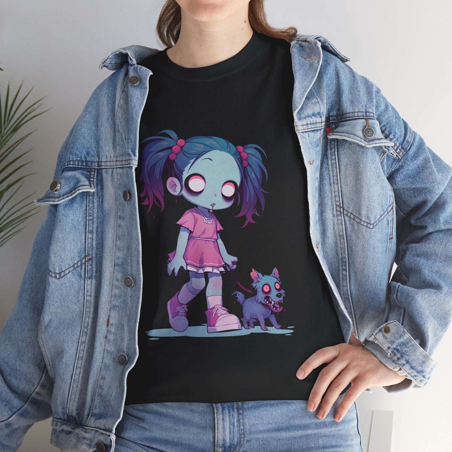 Zombie Dog Walker Unisex Heavy Cotton Tee