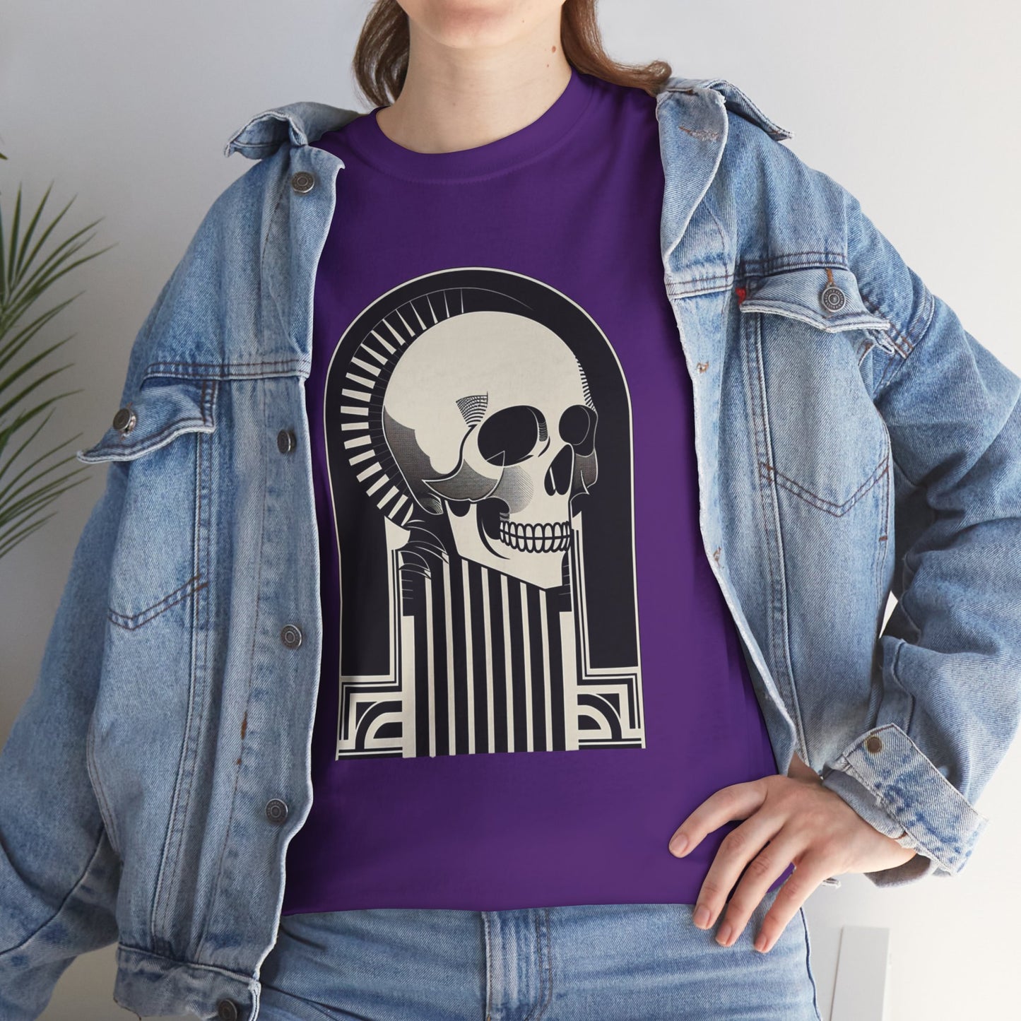 Art Deco Skull Unisex Heavy Cotton Tee