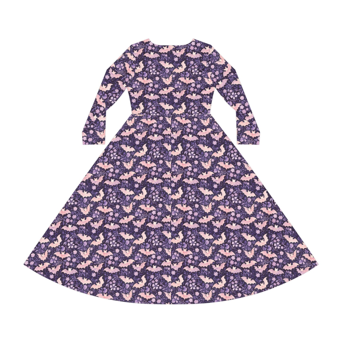 Pastel Bats Women's Long Sleeve Dance Dress (AOP)