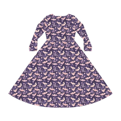 Pastel Bats Women's Long Sleeve Dance Dress (AOP)