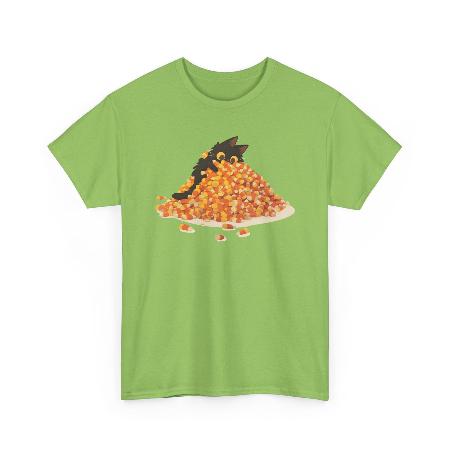 Candy Corn Cat Unisex Heavy Cotton Tee