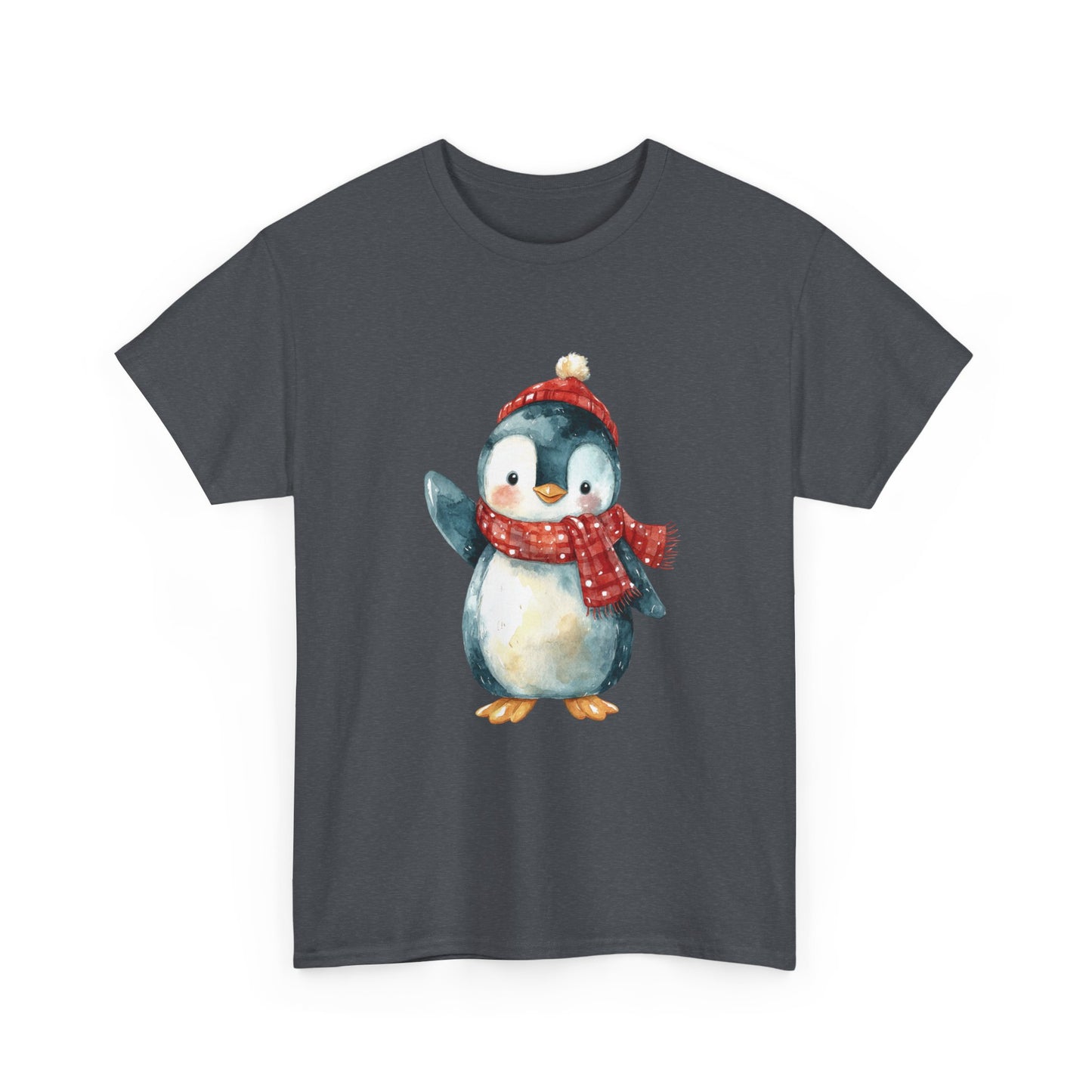 Festive Penguin Unisex Heavy Cotton Tee