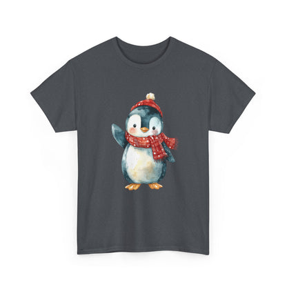 Festive Penguin Unisex Heavy Cotton Tee