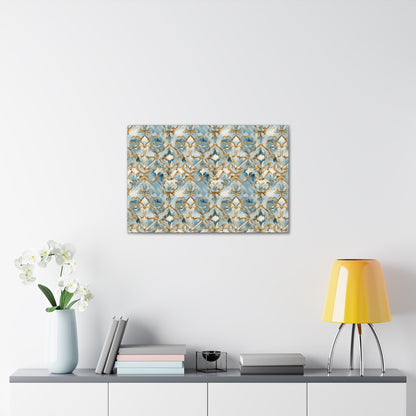 Blue and Gold Flourishes Canvas Gallery Wrap