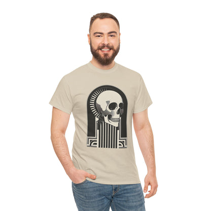 Art Deco Skull Unisex Heavy Cotton Tee