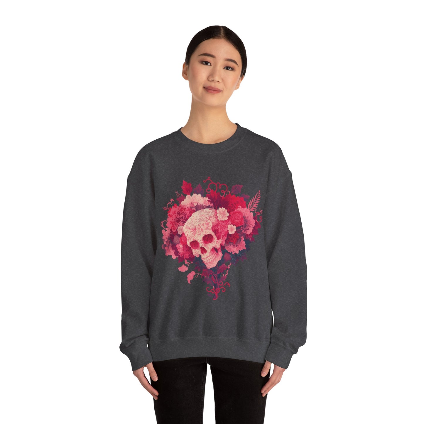 Skull Bouquet Unisex Heavy Blend™ Crewneck Sweatshirt