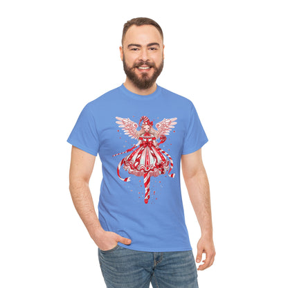 Candy Cane Angel Unisex Heavy Cotton Tee