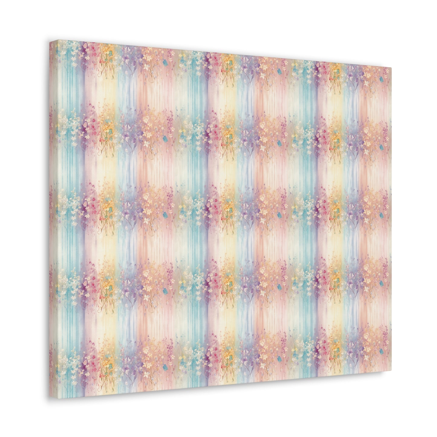 Floral Stripes Canvas Gallery Wrap