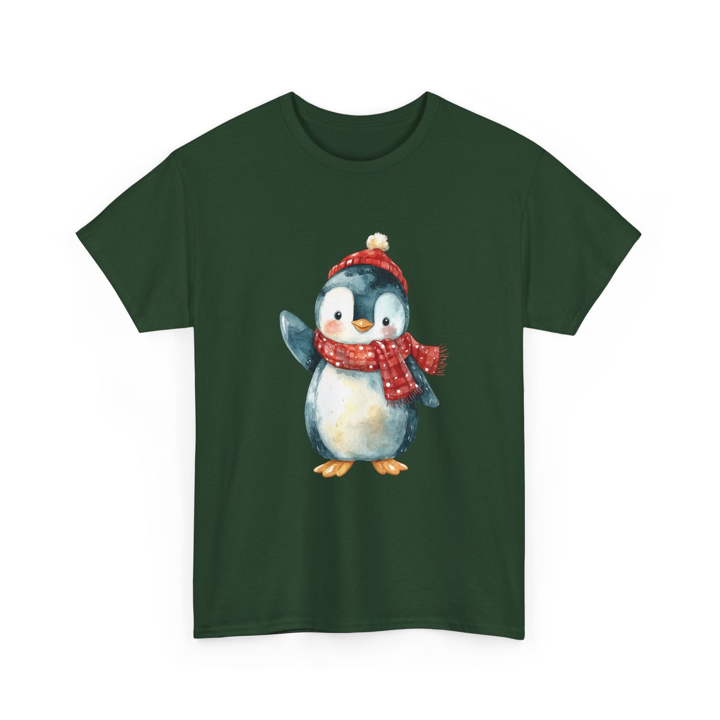Festive Penguin Unisex Heavy Cotton Tee
