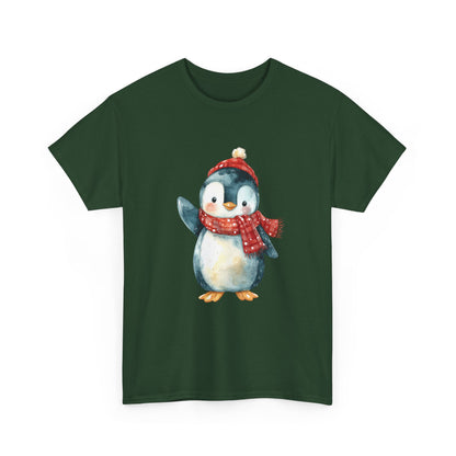 Festive Penguin Unisex Heavy Cotton Tee