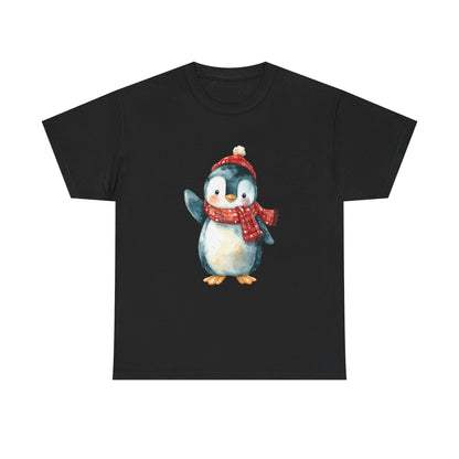 Festive Penguin Unisex Heavy Cotton Tee