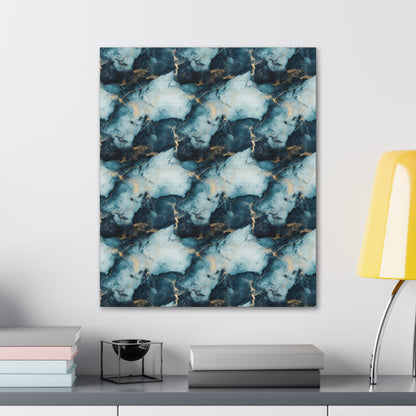 Cool Blue Marble Canvas Gallery Wrap