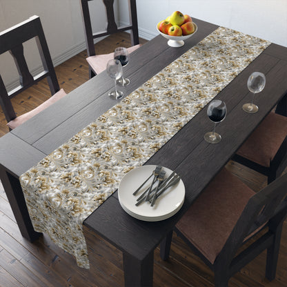 Silver & Gold Filigree Table Runner (Cotton, Poly)