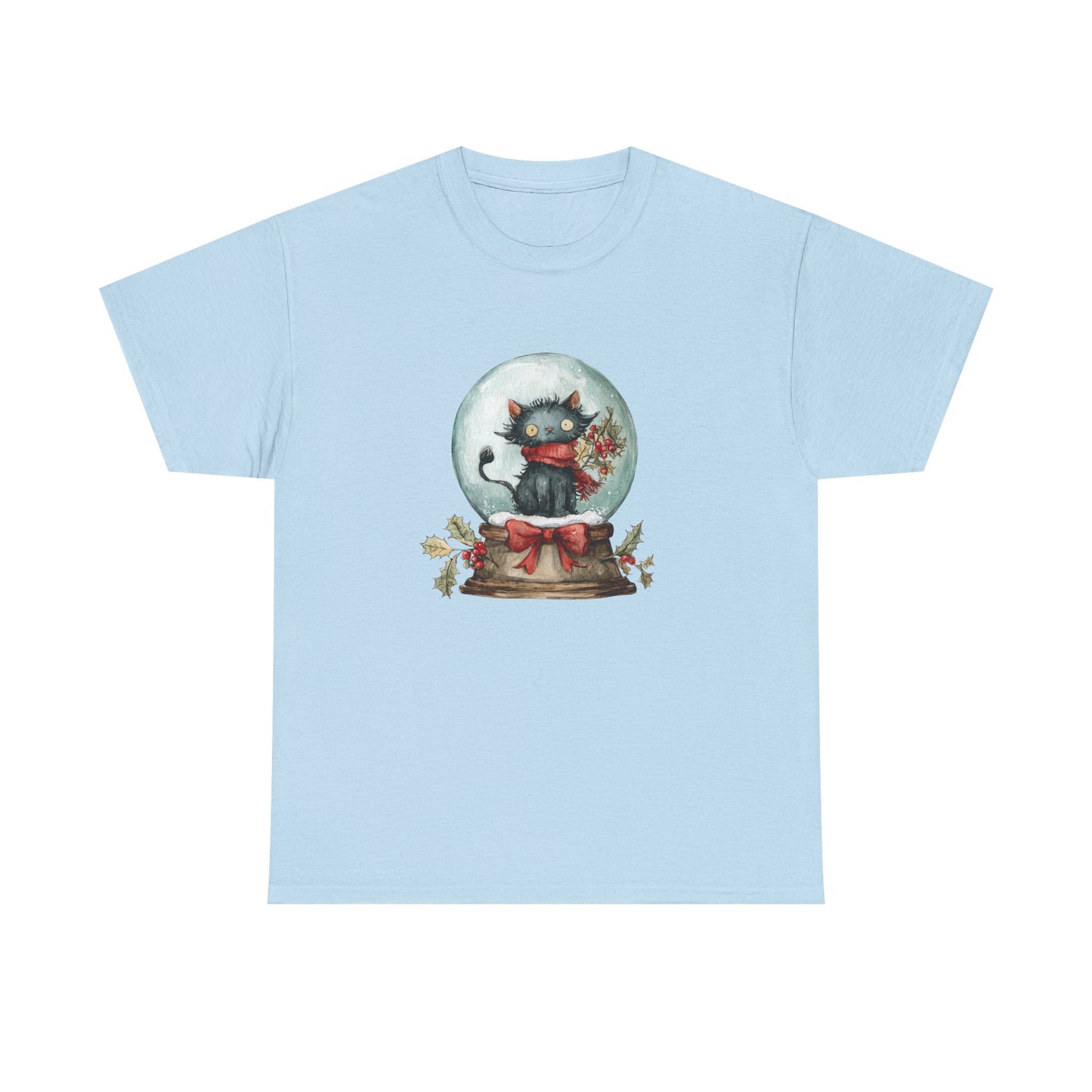 Snowglobe Cat Unisex Heavy Cotton Tee