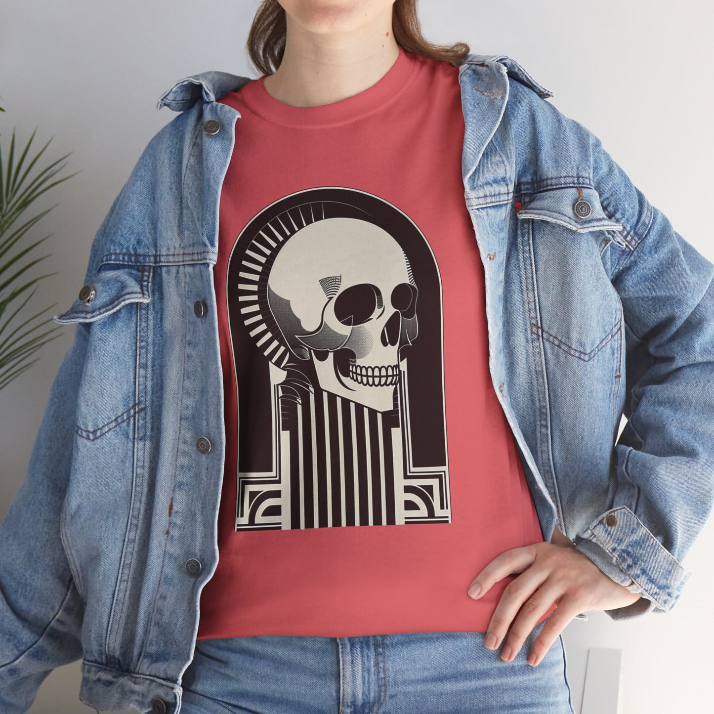 Art Deco Skull Unisex Heavy Cotton Tee