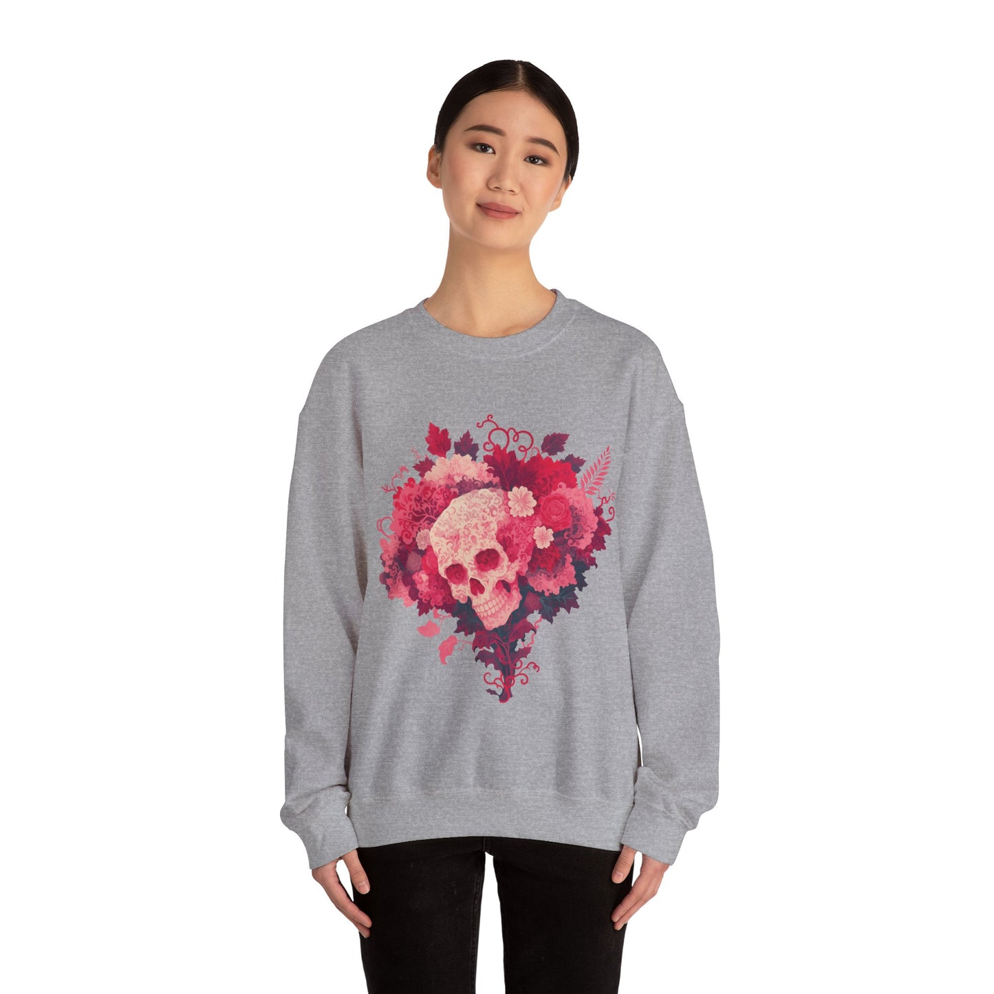 Skull Bouquet Unisex Heavy Blend™ Crewneck Sweatshirt