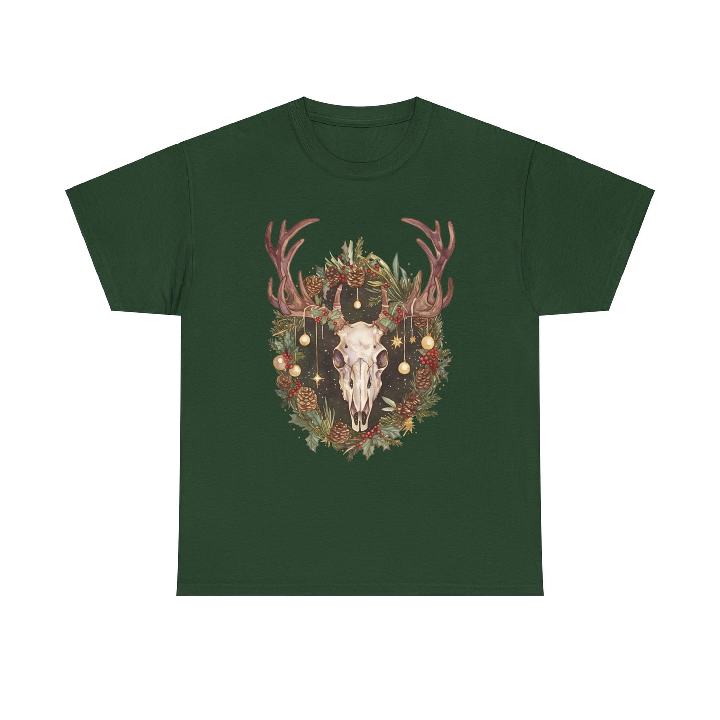 Reindeer Skull Unisex Heavy Cotton Tee