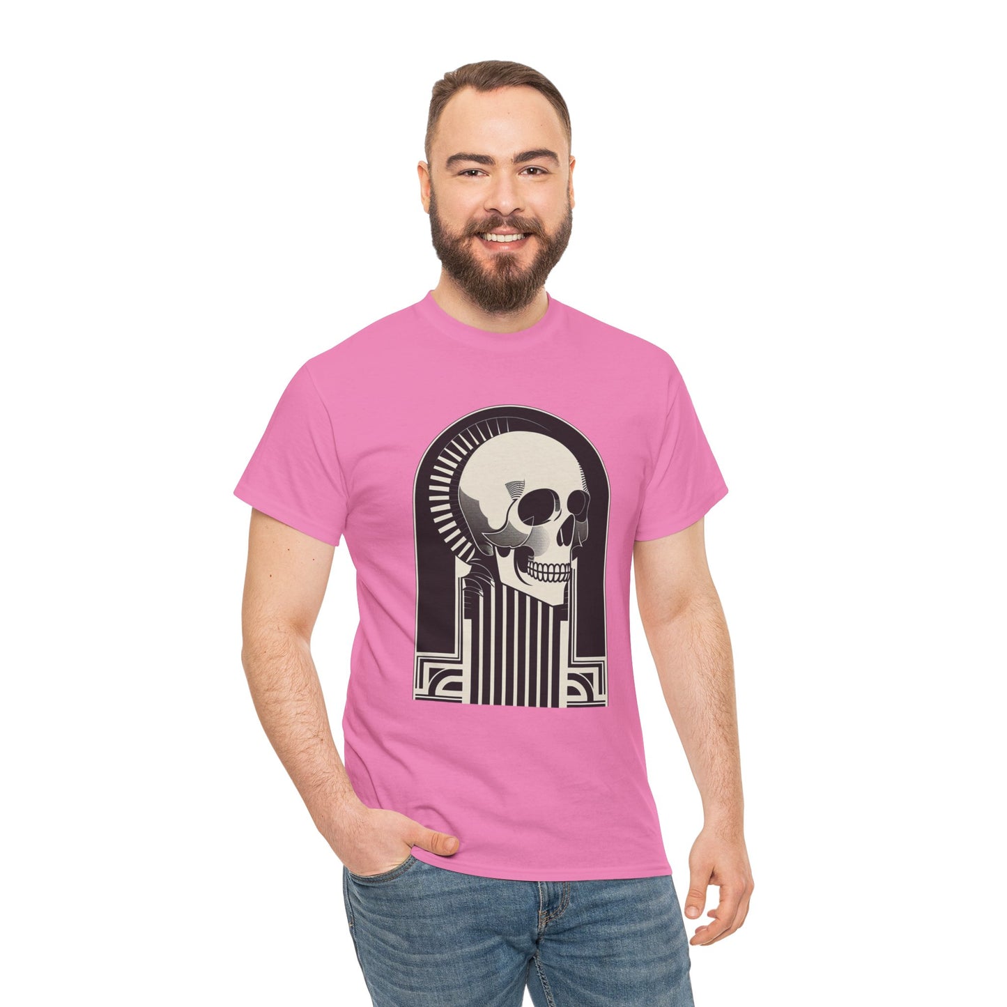 Art Deco Skull Unisex Heavy Cotton Tee