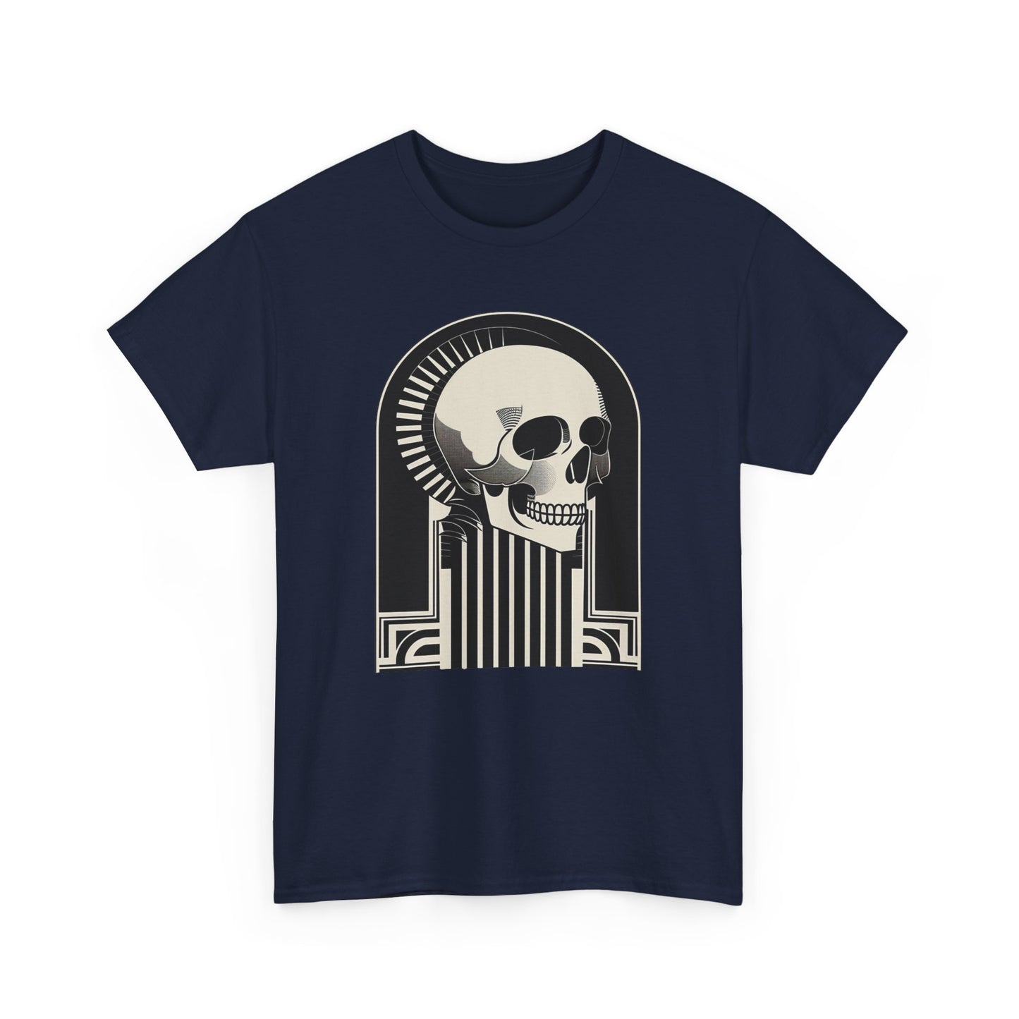 Art Deco Skull Unisex Heavy Cotton Tee