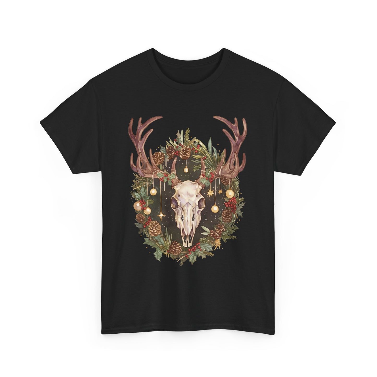 Reindeer Skull Unisex Heavy Cotton Tee