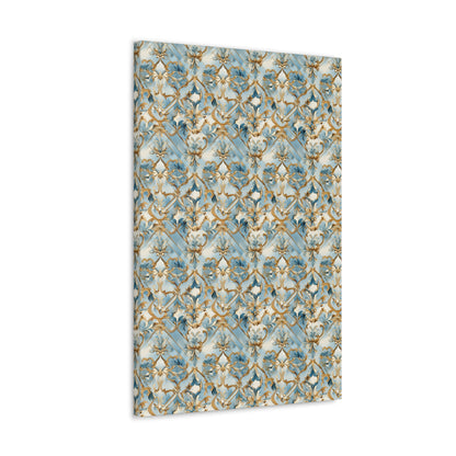 Blue and Gold Flourishes Canvas Gallery Wrap