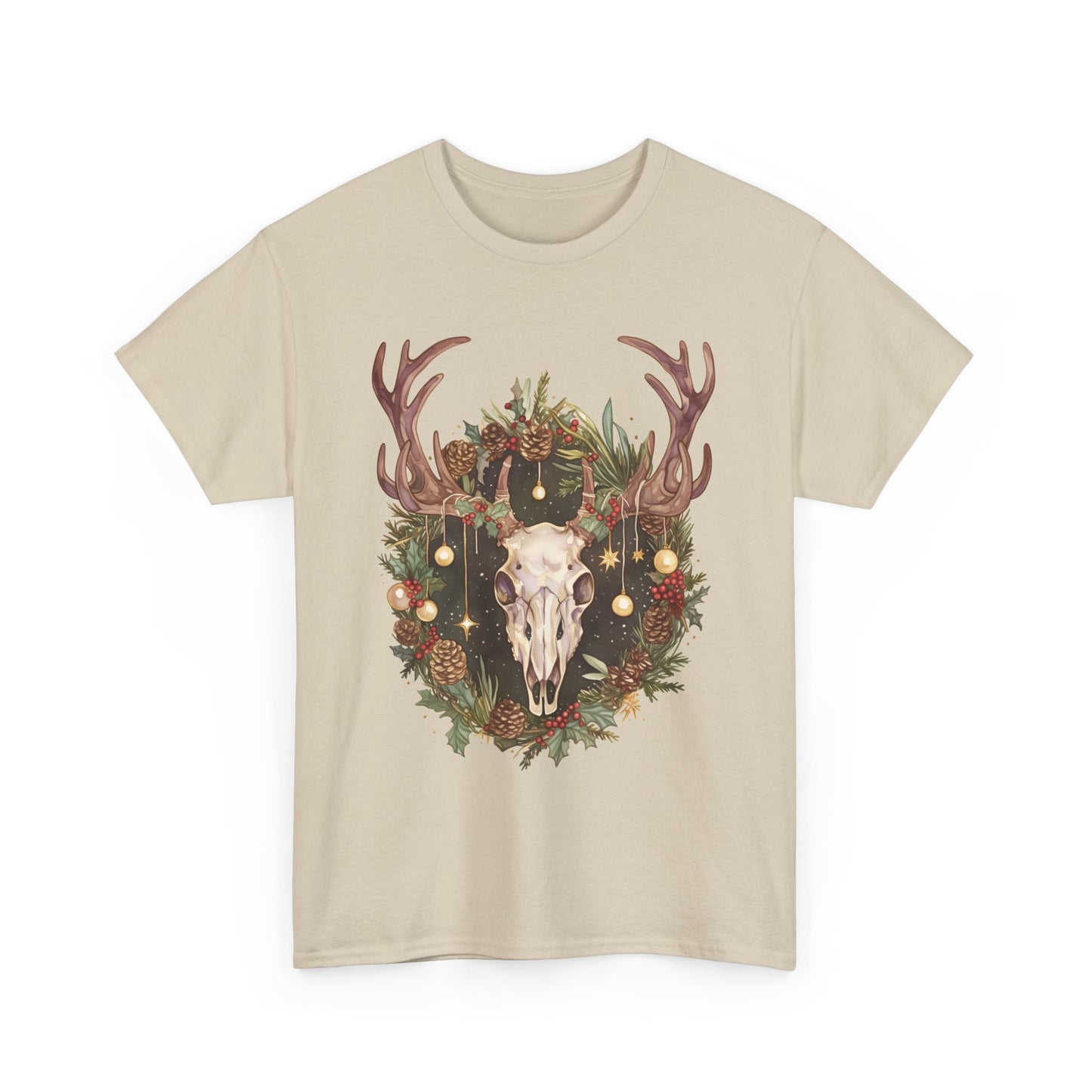 Reindeer Skull Unisex Heavy Cotton Tee