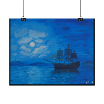 "Voyage in Blue" - Rolled Poster