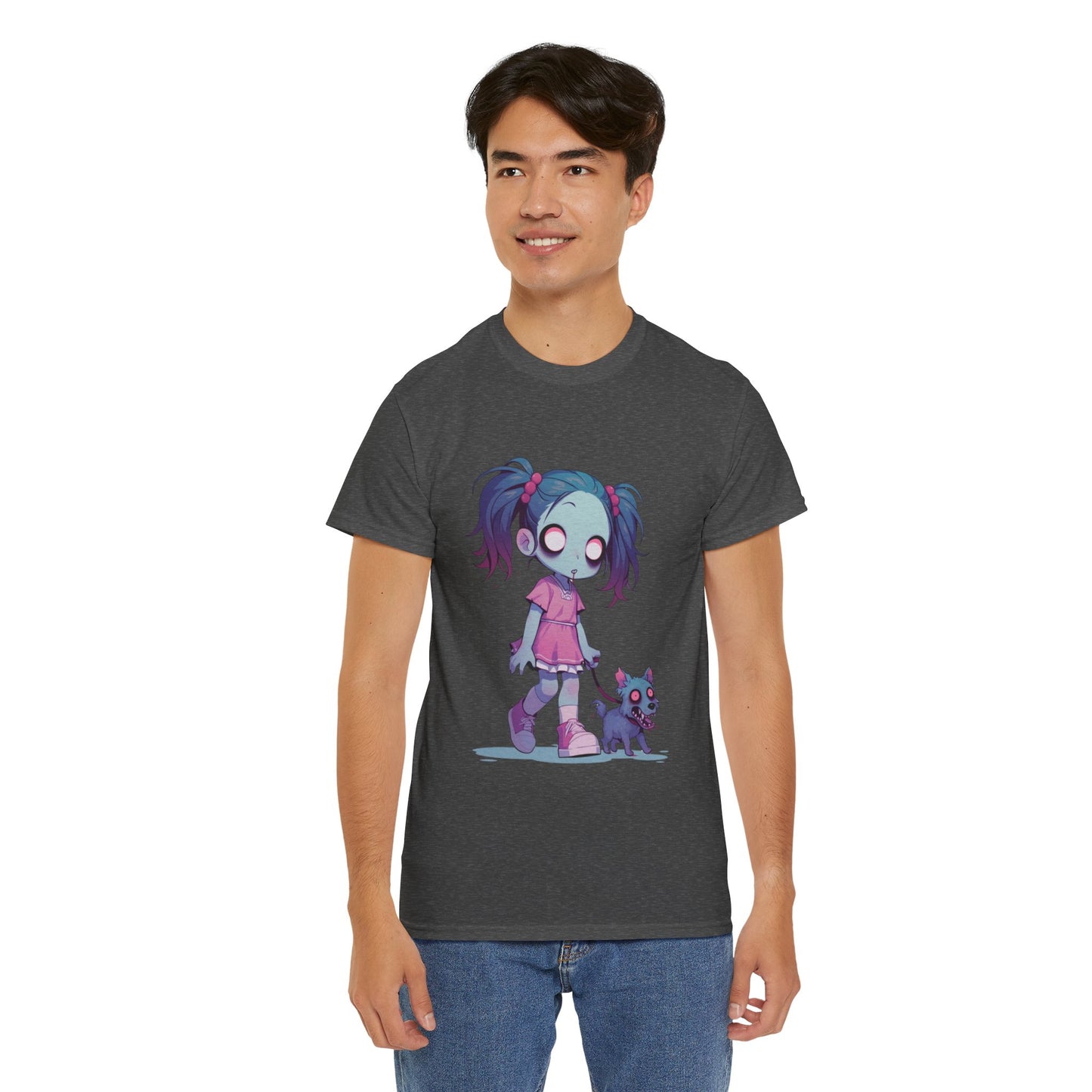 Zombie Dog Walker Unisex Heavy Cotton Tee