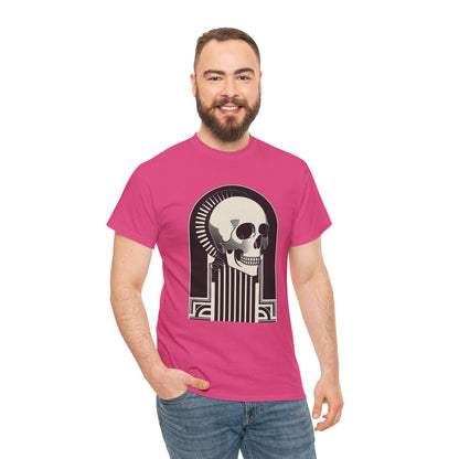 Art Deco Skull Unisex Heavy Cotton Tee