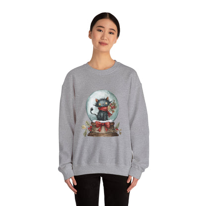 Snowglobe Cat Unisex Heavy Blend™ Crewneck Sweatshirt