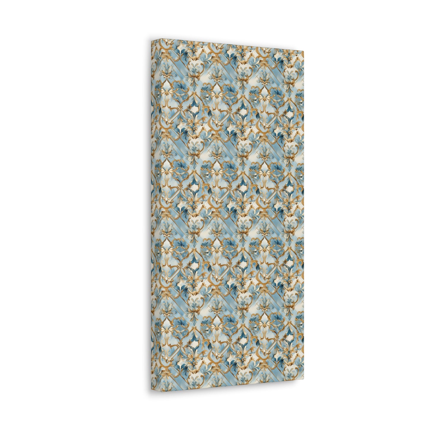Blue and Gold Flourishes Canvas Gallery Wrap