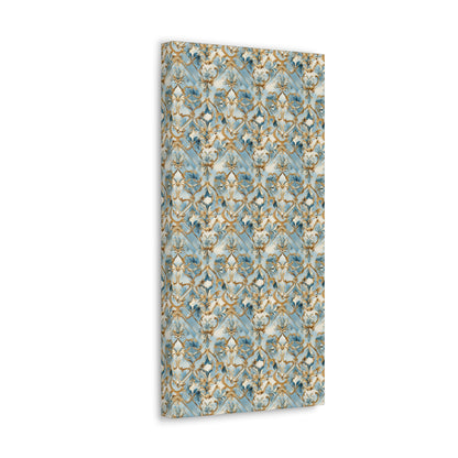 Blue and Gold Flourishes Canvas Gallery Wrap