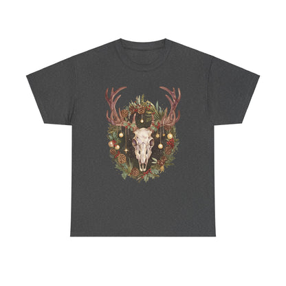 Reindeer Skull Unisex Heavy Cotton Tee