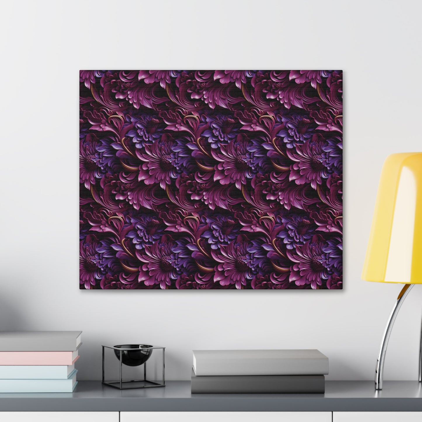 Purple Florals Canvas Gallery Wrap