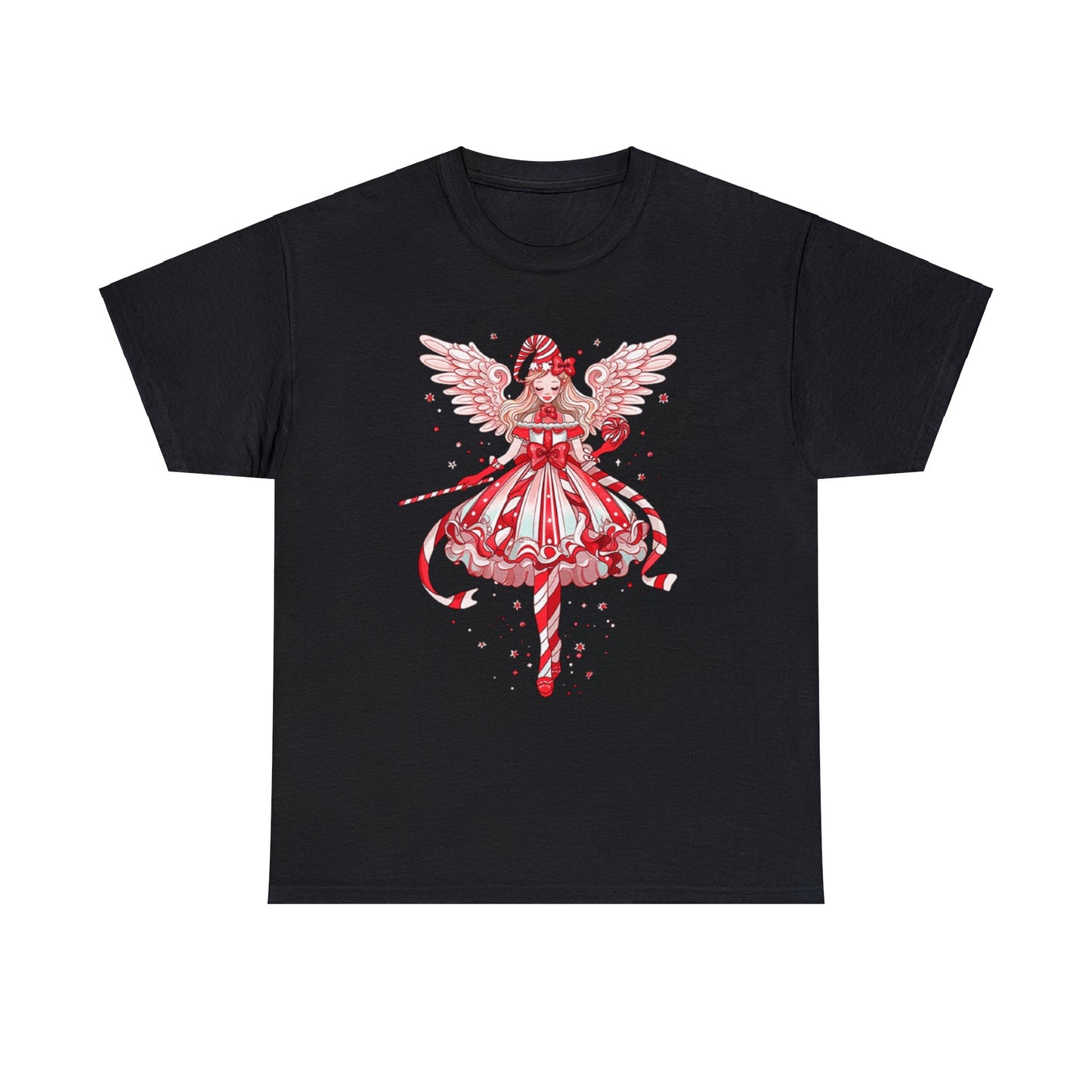 Candy Cane Angel Unisex Heavy Cotton Tee