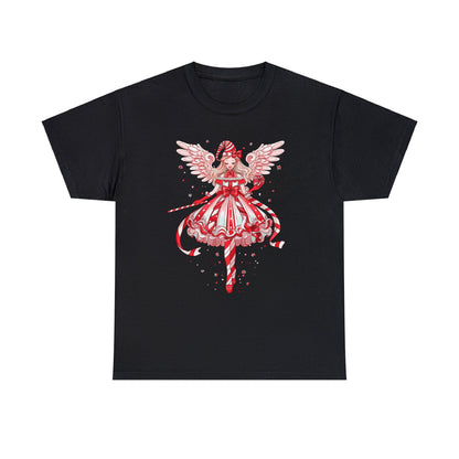 Candy Cane Angel Unisex Heavy Cotton Tee