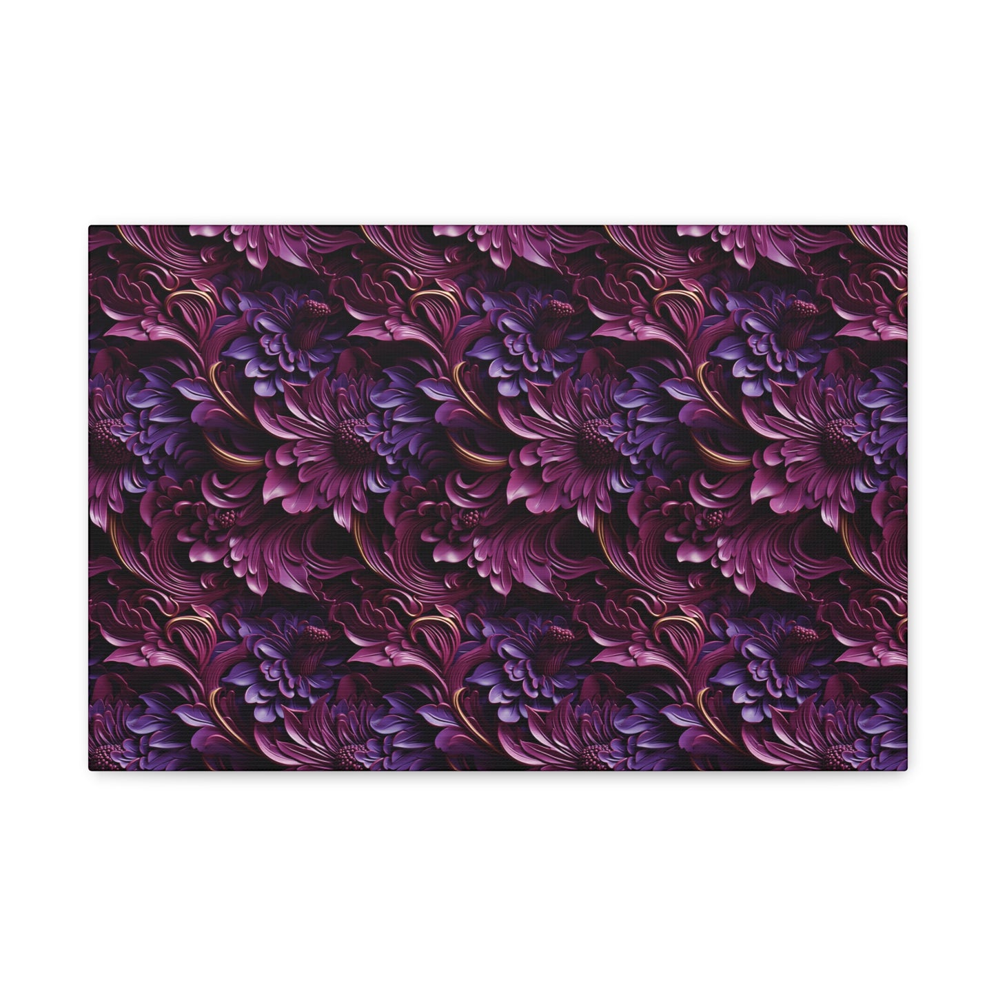 Purple Florals Canvas Gallery Wrap
