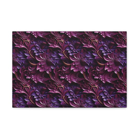 Purple Florals Canvas Gallery Wrap