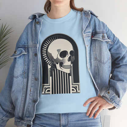Art Deco Skull Unisex Heavy Cotton Tee