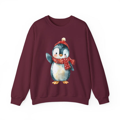 Festive Penguin Unisex Heavy Blend™ Crewneck Sweatshirt