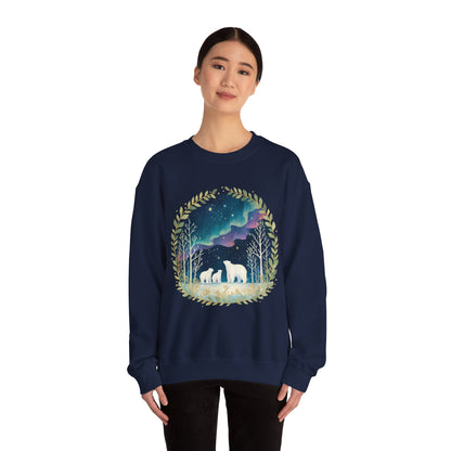 Aurora Polar Bears Unisex Heavy Blend™ Crewneck Sweatshirt