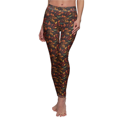 Fall Leaves Women's Cut & Sew Casual Leggings (AOP)