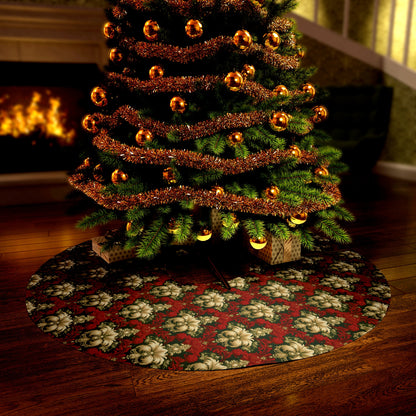 Christmas Damask Round Tree Skirt