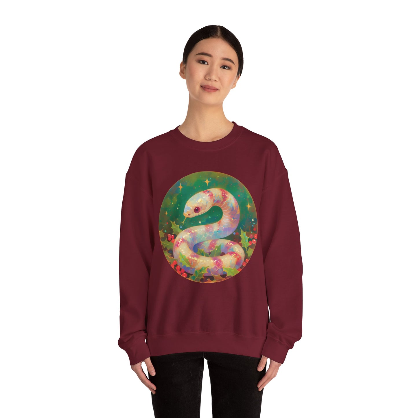Candy Stripe Snake Unisex Heavy Blend™ Crewneck Sweatshirt